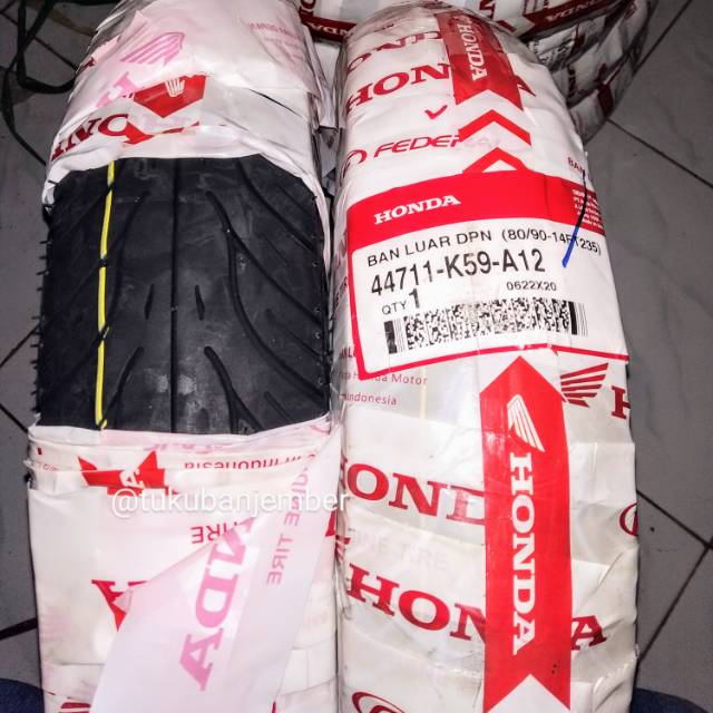BAN HONDA AHM FEDERAL MATIC DEPAN 80/90 RING 14 TUBELESS TUBLES K59