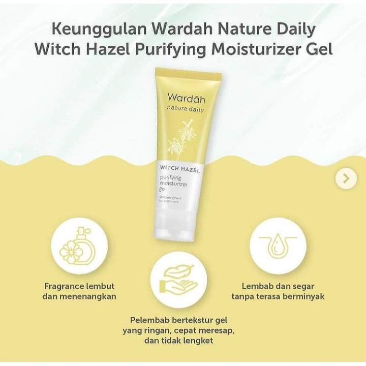 Wardah nature daily witch hazel purifying moisturizer gel