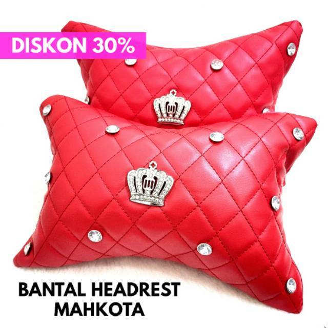 Bantal Mobil / Bantal Jok Mobil Crown DAD Berlian Merah