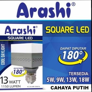 [500gr] E073 | Arashi Square LED 13w /  Lampu Petak Segi Empat 13 Watt / Putih Daylight