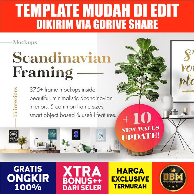 375 Mockups Scandinavian Framing - Photoshop