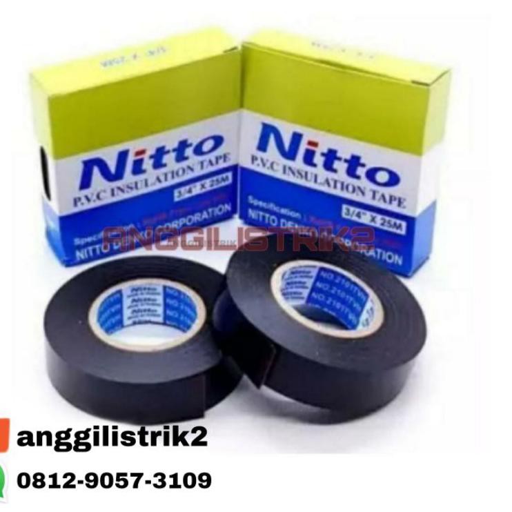 

Grosir solasi nitto 3/4 25m original (isolasi) hitam PVC insulstion tape / isolasi kabel / isolasimu