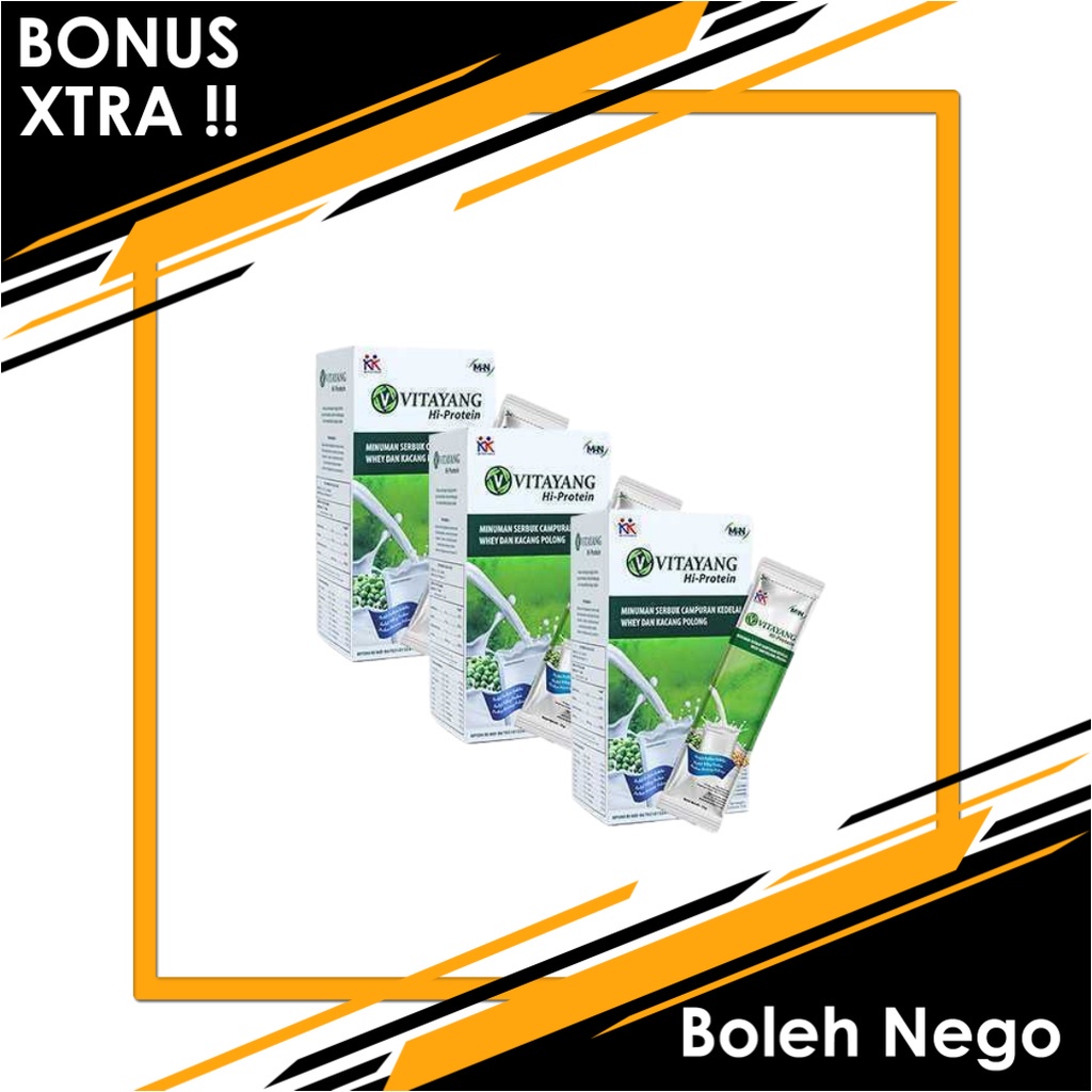 

[JANGAN DIBELI, BARANG KOSONG] Vitayang Hi Protein KK Indonesia Suplemen Susu Whey Kacang Polong Kacang Kedelai Protein 8g Lemak 0g