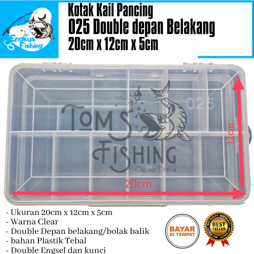 Kotak Kail Pancing 025 Double Bulak Balik Murah - Engkus Fishing