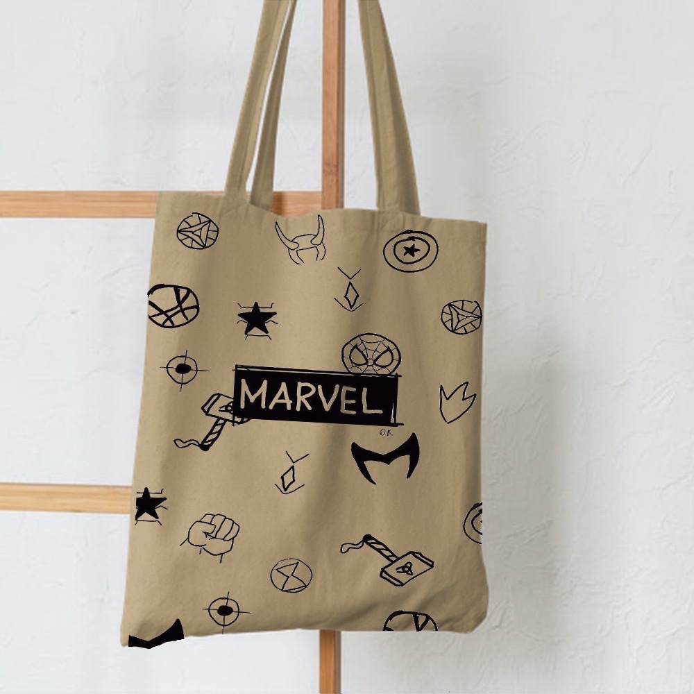 3.3 SALE PROMO 2022 TOTE TERBARU RESLETING TOTEBAG KPOP / TOTE BAG KPOP / KOREA / MARVEL / ICE CREAM TOTE UKURAN BESAR RESLETING KANVAS WARNA HITAM MARUN NAVY KREM