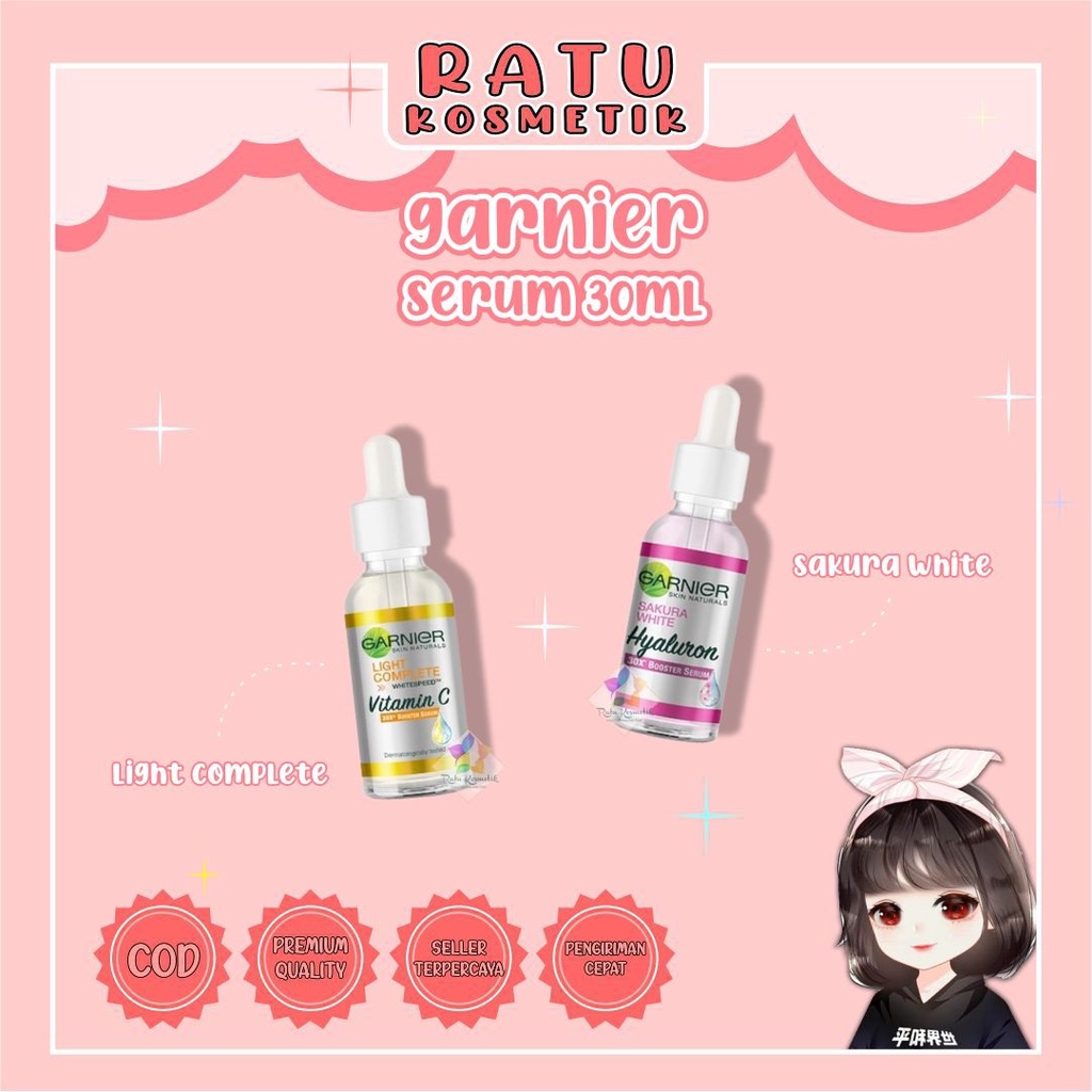 ❤ RATU ❤ Garnier Serum Sakura White Hyaluron 30x Boster Serum 30ml | Light Complete Vitamin C BPOM✔️