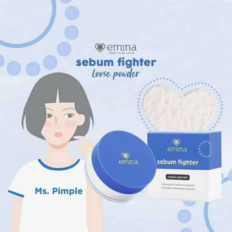 EMINA MS PIMPLE ACNE SELUTION SEBUM FIGHTER LOOSE POWDER 8GR / EMINA LOOSE POWDER