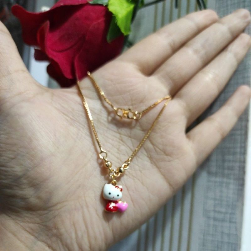 Perhiasan Anak Perempuan Kalung Anak Hello Kitty Love Perhiasan Import Anti Karat Xuping