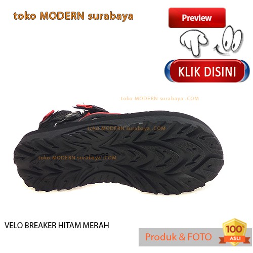 VELO BREAKER HITAM MERAH sendal pria gunung outdoor flip flop