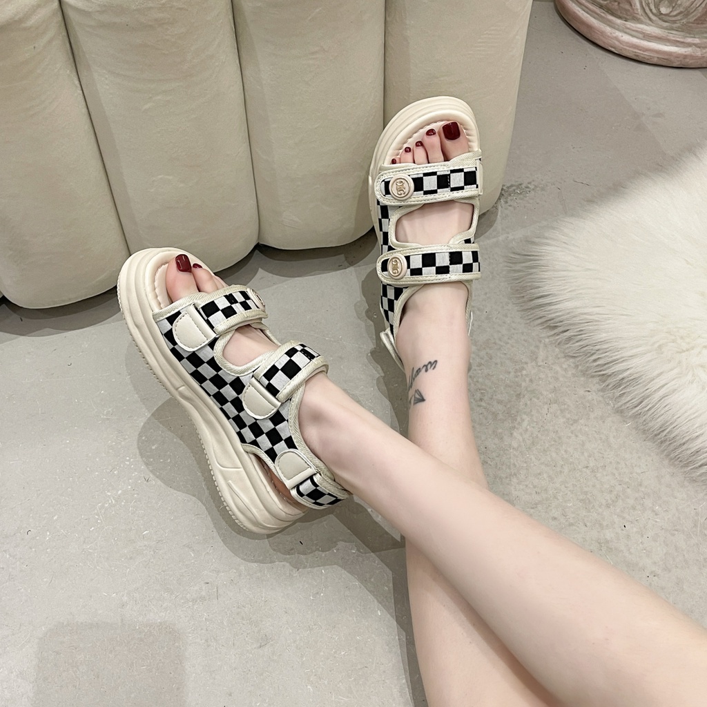 COD Termurah Wedges Sandal Gunung Sepatu Wanita Impor LFS-SW04 Free Kotak Sepatu