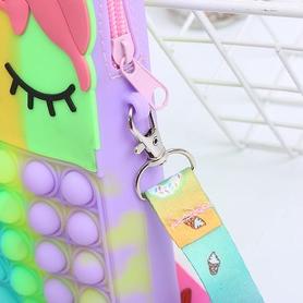 Terbaru - Tas Pop It Anak Motif Unicorn Gelembung Sensory Mainan Anak Size Kecil Tas Anak Rainbow Ma