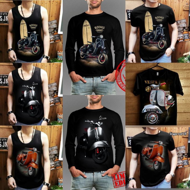 Yc collection / Kaos vespa Black - Vespa Red - Vespa Putih