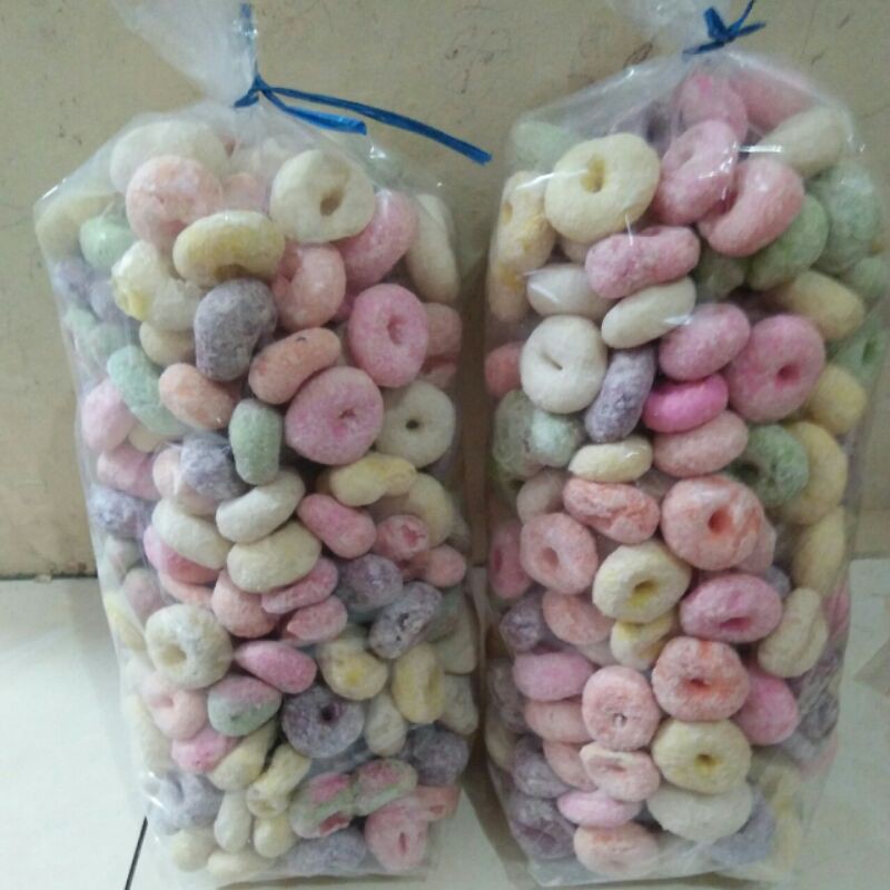 

Gabus Donat Warna Warni kiloan 900g / Gabus donat Arcon Cemilan kiloan