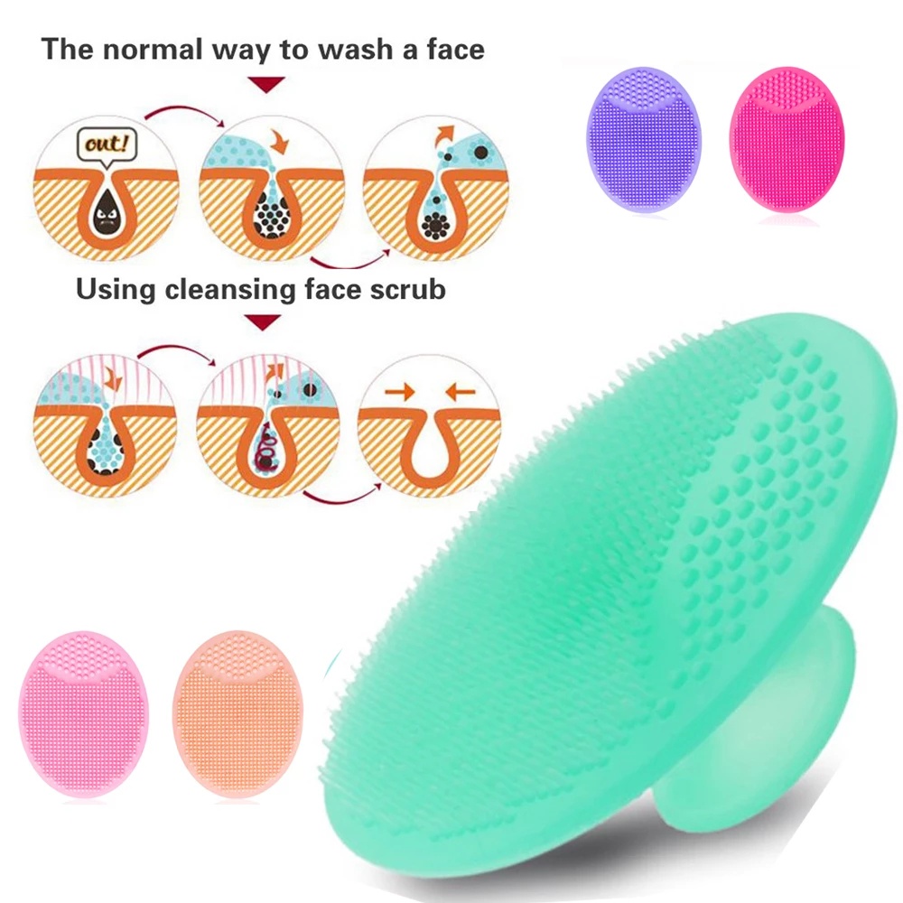 Mini Massage Waterproof Face Cleansing Brush  /Silicone Baby Bath Massage Pad /Face Skin Cleaner Pore Deep Cleansing Brushes / Shower Scrub Tool