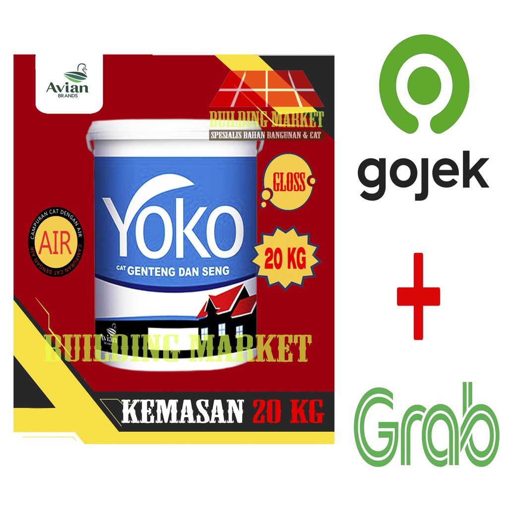 CAT GENTENG DAN SENG AVIAN BRANDS YOKO READY MIX 20 KG