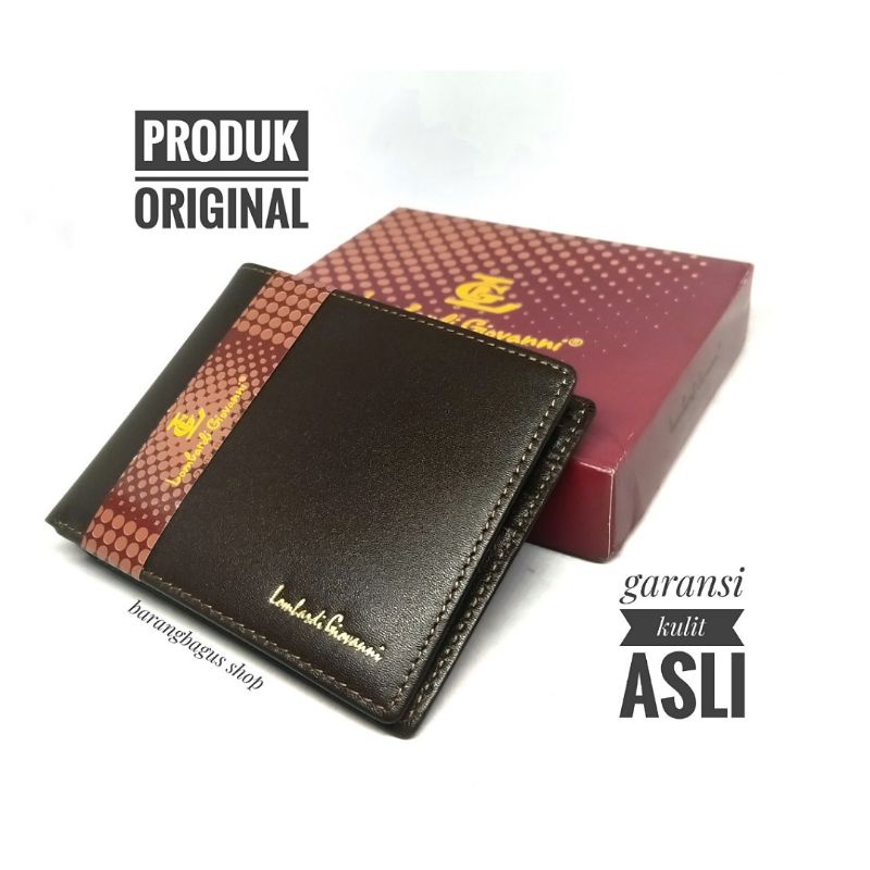 Dompet original kulit asli pria Lombardi Giovanni bahan halus kuat