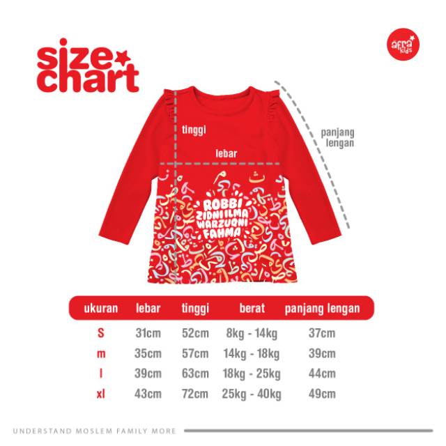 Afrakids Tunik cantik kaos anak perempuan new looks 1