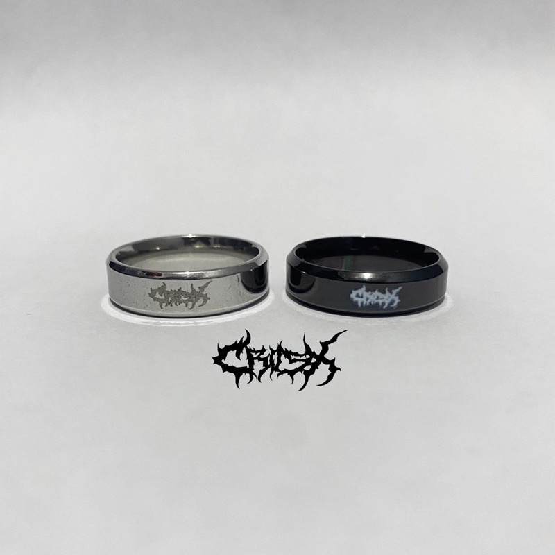 CROSX1 RING / BLACK RING / SILVER RING / CINCIN HITAM SILVER POLOS / COUPLE RING CINCIN COUPLE KOREAN STYLE RING CINCIN STYLE KOREA CINCIN AESTHETIC RING CINCIN TITANIUM CINCIN STAINLESS STEEL CINCIN PRIA CINCIN WANITA HIPHOP PUNK RETROVINTAGE METAL RING