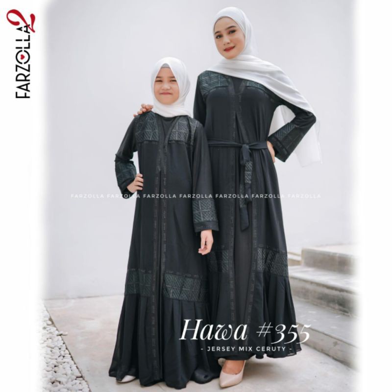 ABAYA TURKI HAWA 304 HAWA 355 / KAPEL GAMIS ABAYA IBU ANAK