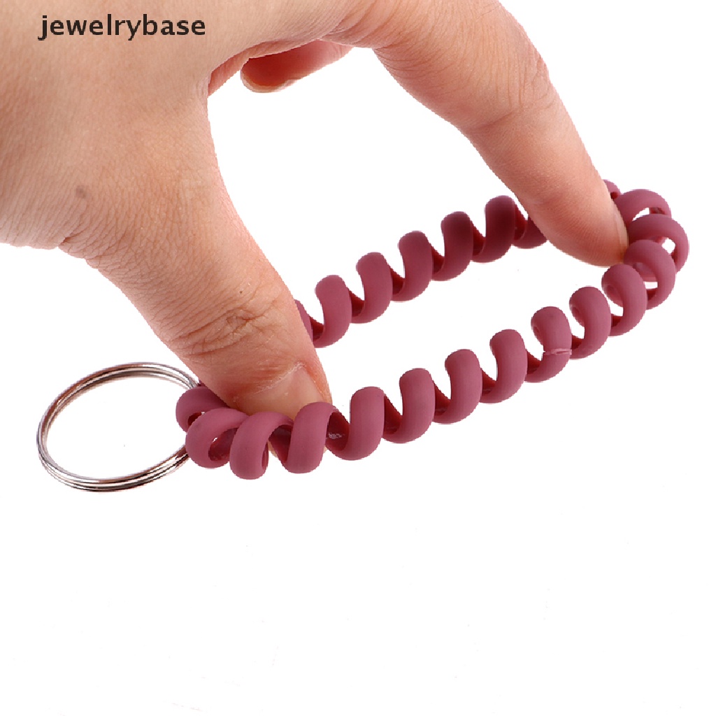 6 Pcs Gantungan Kunci Spiral Bahan Plastik Stretch