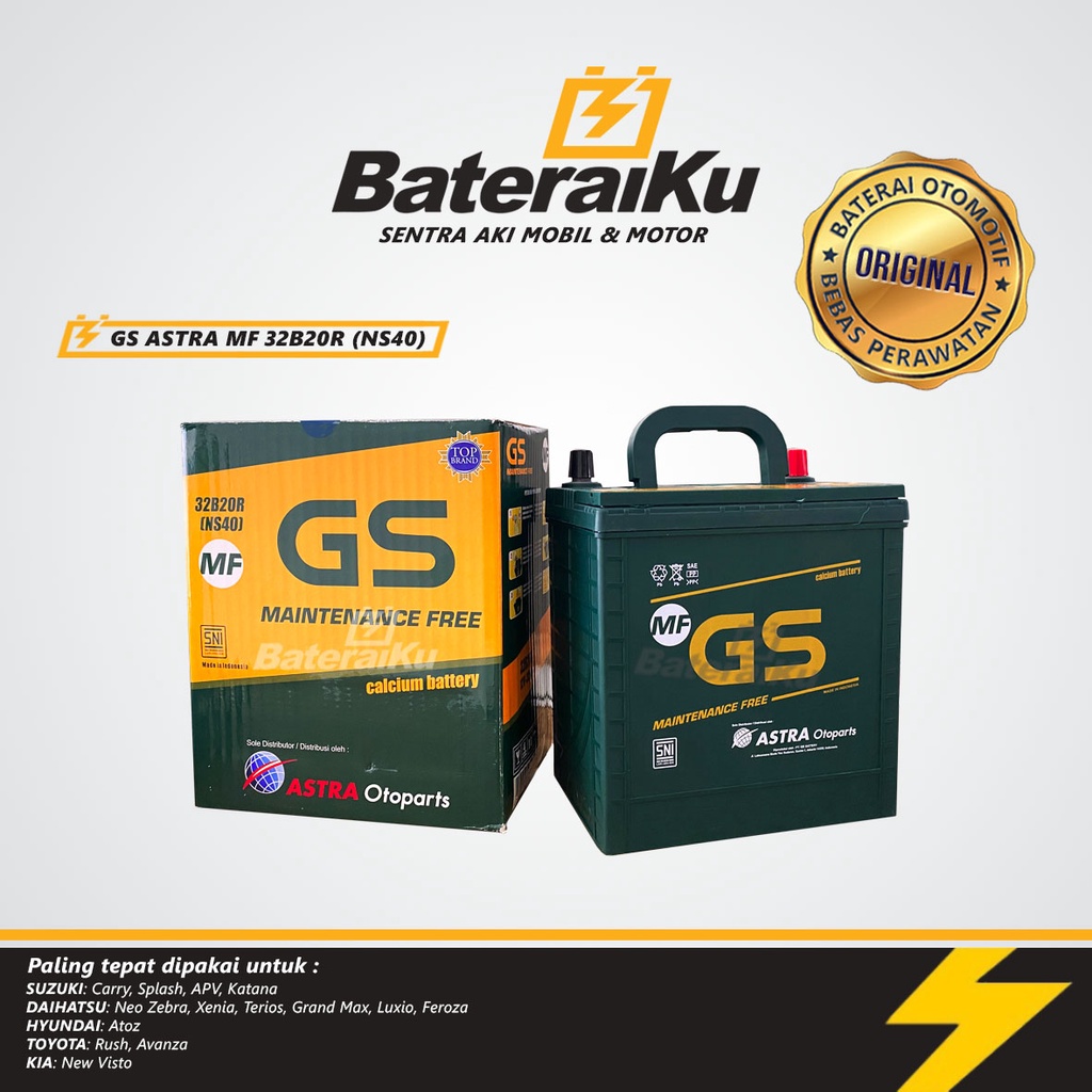 Aki Gs Astra NS40 Aki Kering Aki Mobil Carry, Avanza, Xenia, Katana, Rush