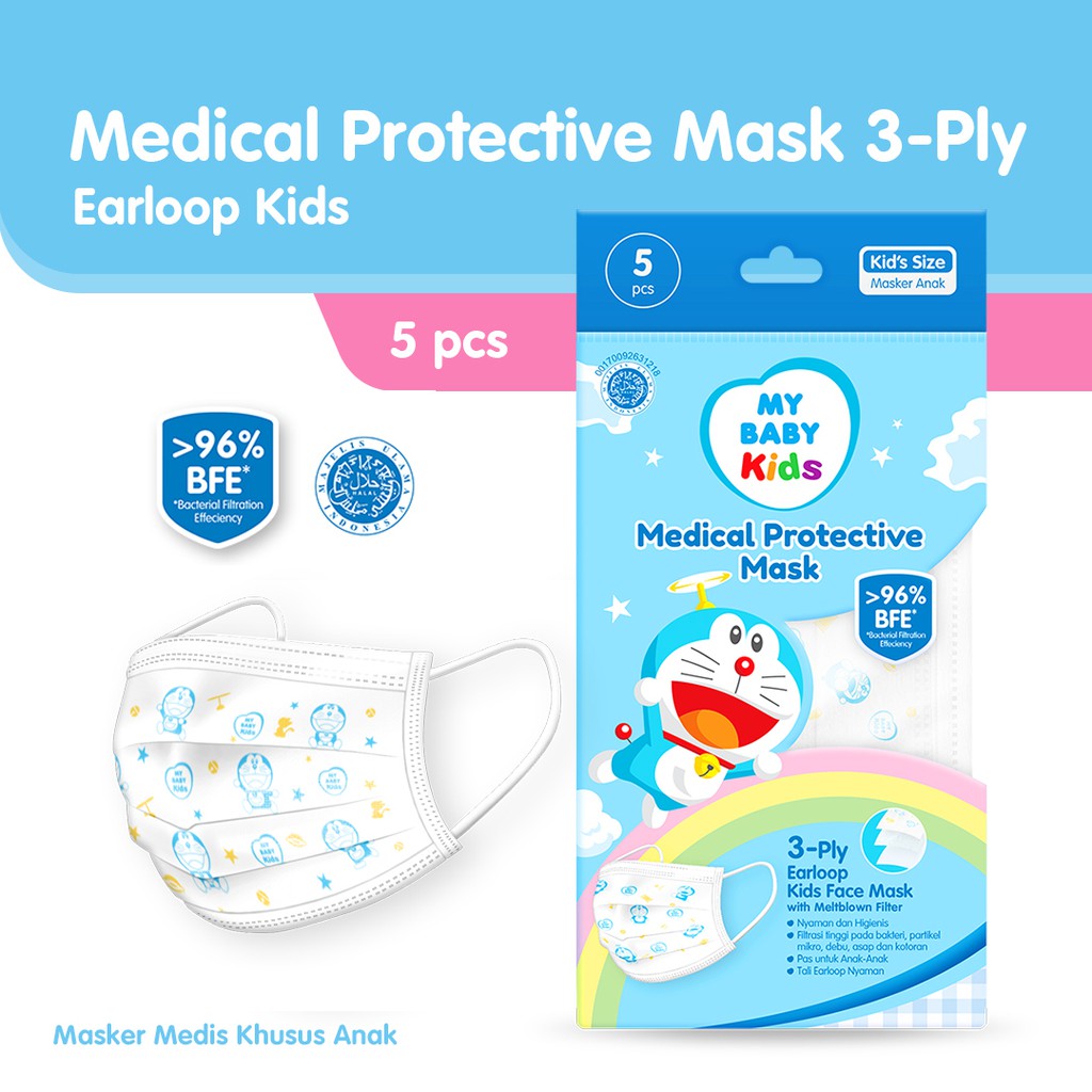 MY BABY Kids Medical Protective Mask 15 pcs - Masker Medis Anak 3 Ply