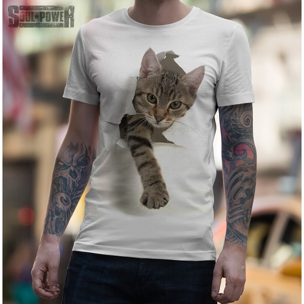  KAOS  DISTRO 3D  ANIMAL MURAH KUCING  CAT ORIGINAL 