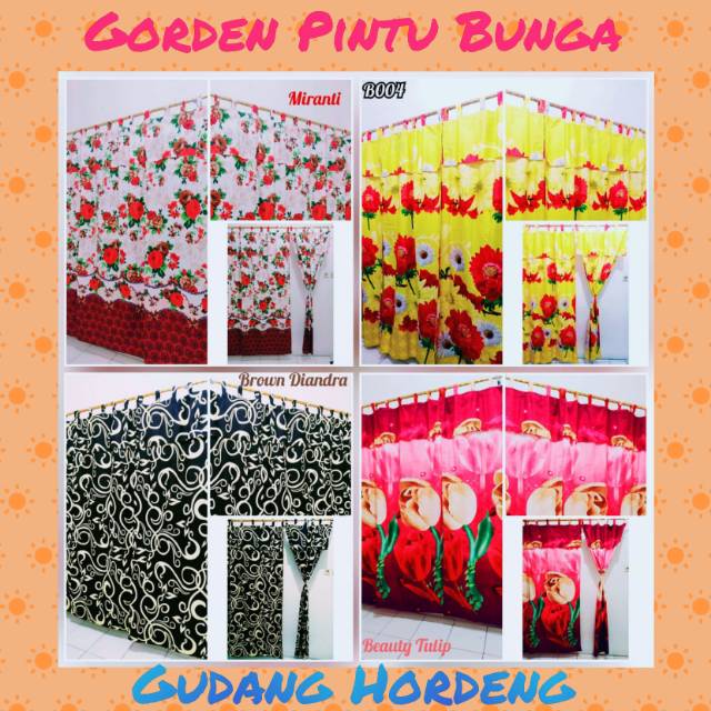 Gordeng Bunga Gorden  Pintu  Ukuran Full Original Shopee 