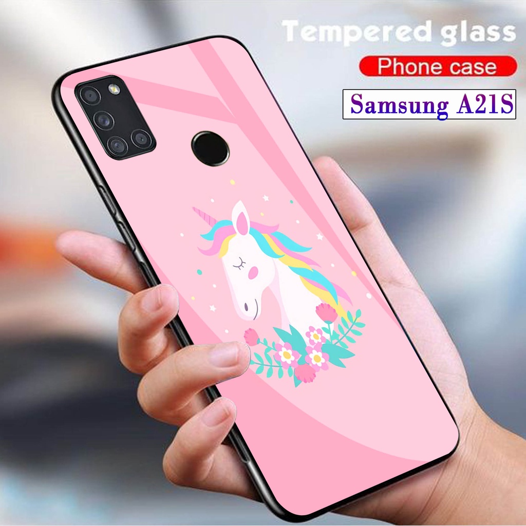 Softcase Glass Kaca SAMSUNG A21S - Case Hp Pelindung Handphone SAMSUNG A21S [ A50 ]