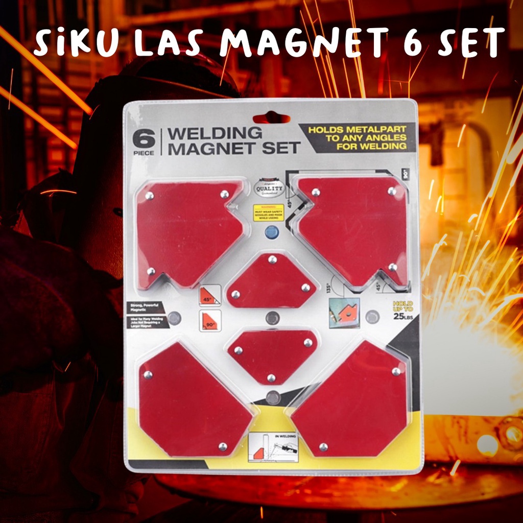 Siku magnet isi 6pcs / alat perlengkapan las / Siku Magnet Untuk Las/Arrow Magnetic Welding Holder