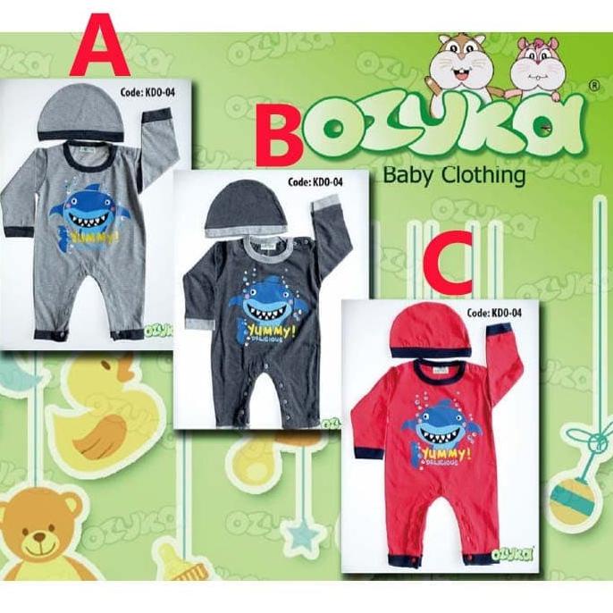 Baju Bayi Laki Laki Jumpsuit Bayi Lengan Panjang Lucu Shark Ozuka