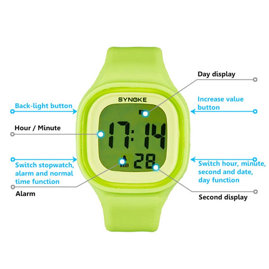 Synoke 66896 Jam Tangan Anak Anak dan Remaja Anti Air Digital - Sport Fashion - Watches for Kids