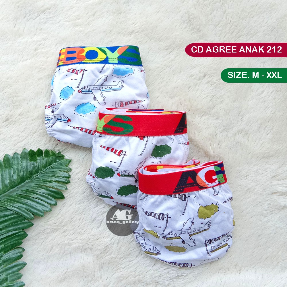 [ isi 3 Pcs ] Agree Boys Karet Boxer motif - 3 pcs CD Celana Dalam Anak Laki AG 212