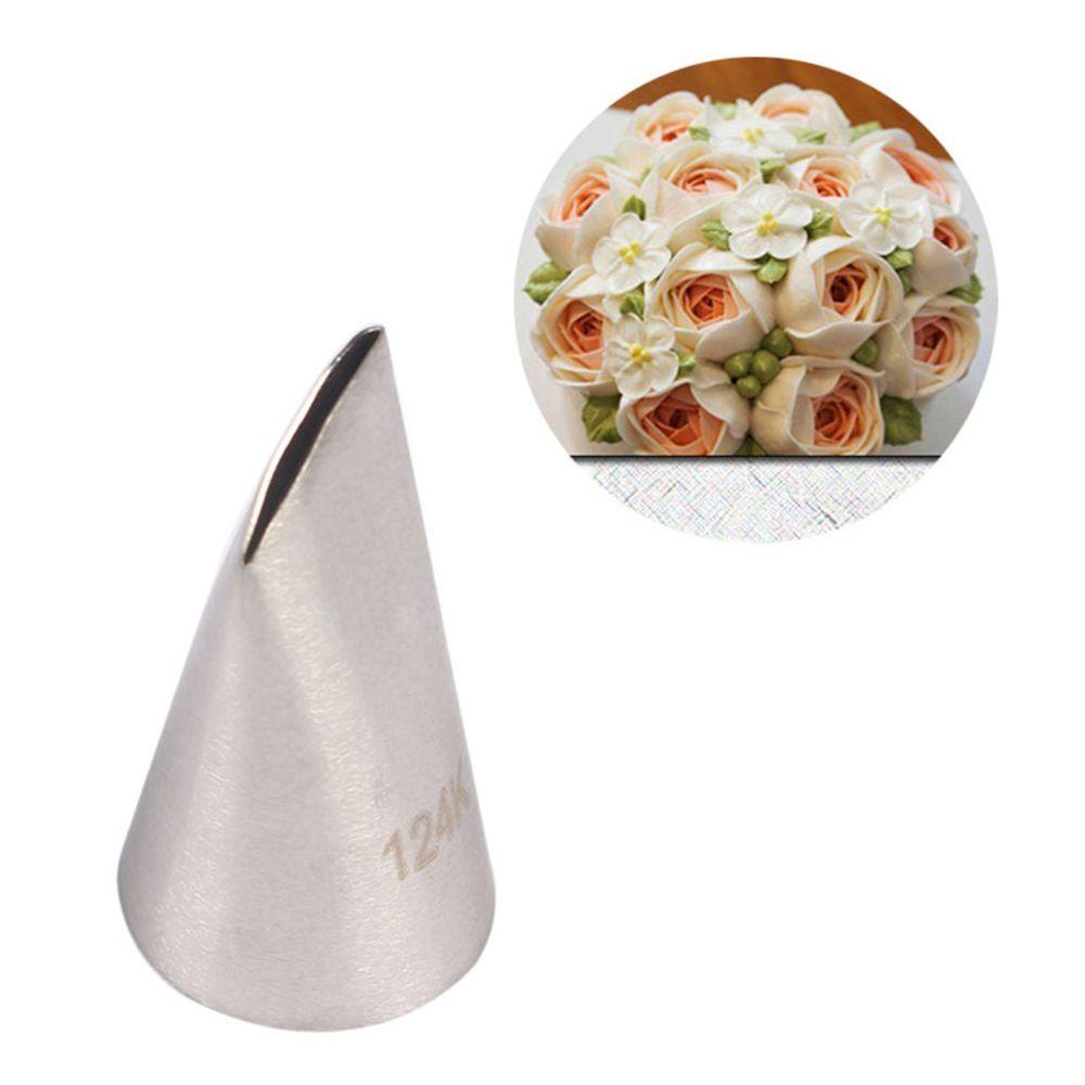 R-FLOWER #124k Icing Piping Nozzle Rusia Bakery Bunga Mawar Pastry Tips Stainless Steel Alat Es Krim