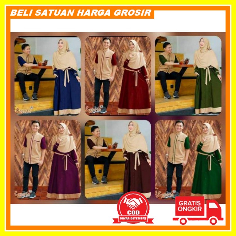 Gamis Couple Cauple Pasangan Kebaya Tunangan Dress Lamaran Baju Couple Pakaian Pasangan Cp Couple