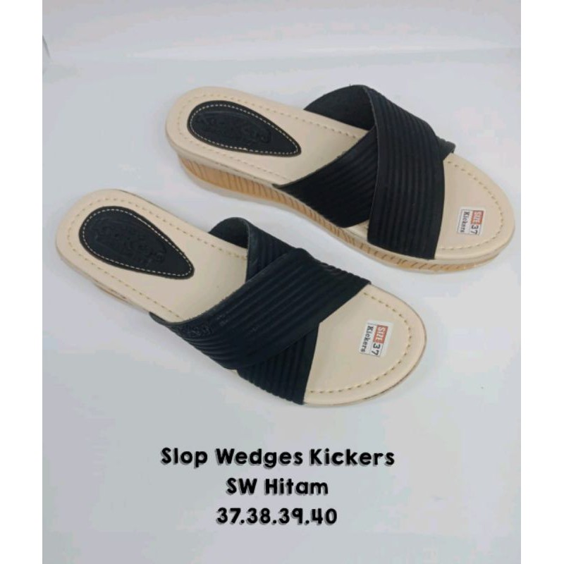 sandal slop wanita wedges silang/sandal KCKRS/sandal wanita