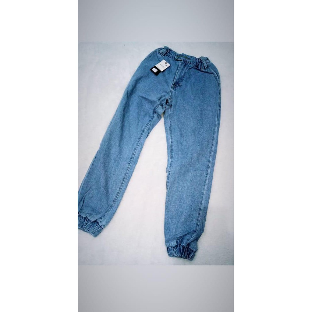 Celana Jeans Wanita Boysfriend Pinggang Karet Kaki Karet 27-30 Bisa Bayar Ditempat(COD)