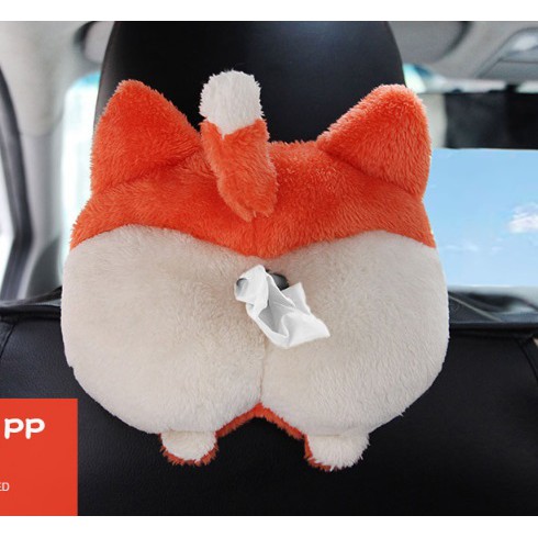 Tempat Tisu Tissue Mobil ANJING CORGI dan KUCING gantung belakang Jok dan Armbox