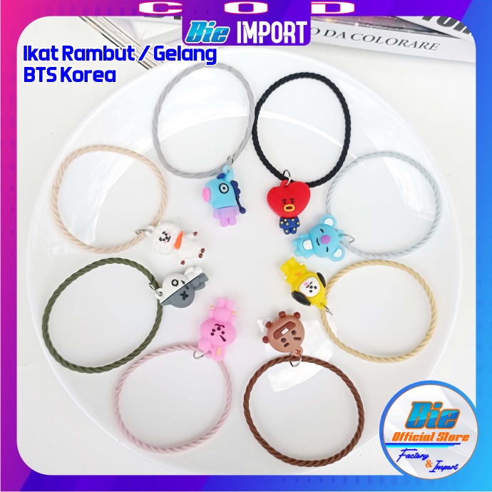 Gelang BTS Korea 2 in 1 Ikat Rambut 3 Layer Impor Best Seller