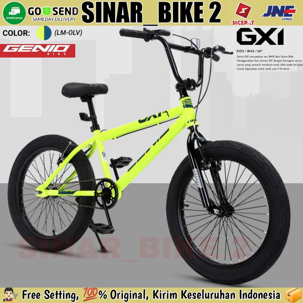 Sepeda Anak BMX GENIO GX1 Ukuran 20 Inch Ban Jumbo 3.0