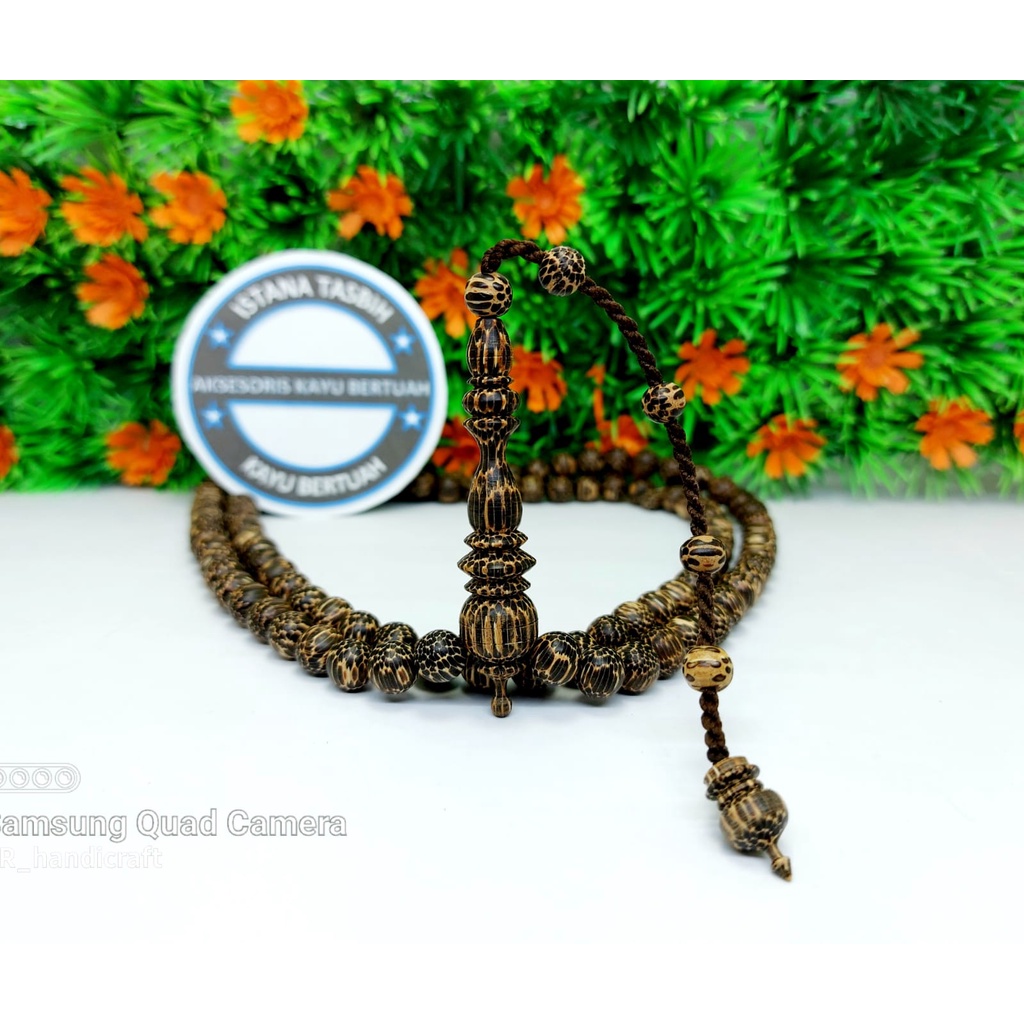 tasbih kayu liwung unik butiran bulat