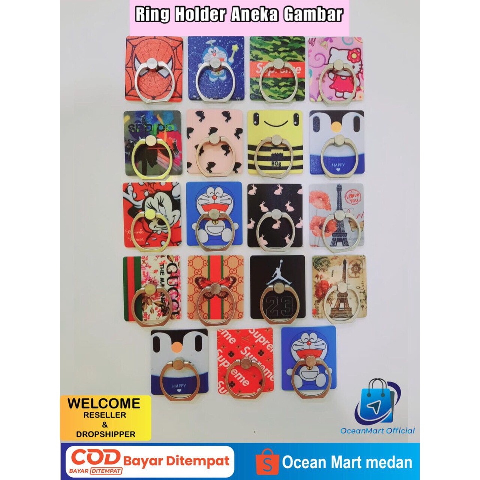 iRing Stand Holder Universal Ring Cincin HP Aneka Gambar OCEANMART OCEAN MART Aksesoris Handphone Murah Grosir