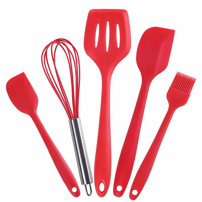 ALAT MASAK SPATULA SET 5 PCS SILIKON SUTIL KITCHEN UTENSIL TAHAN PANAS