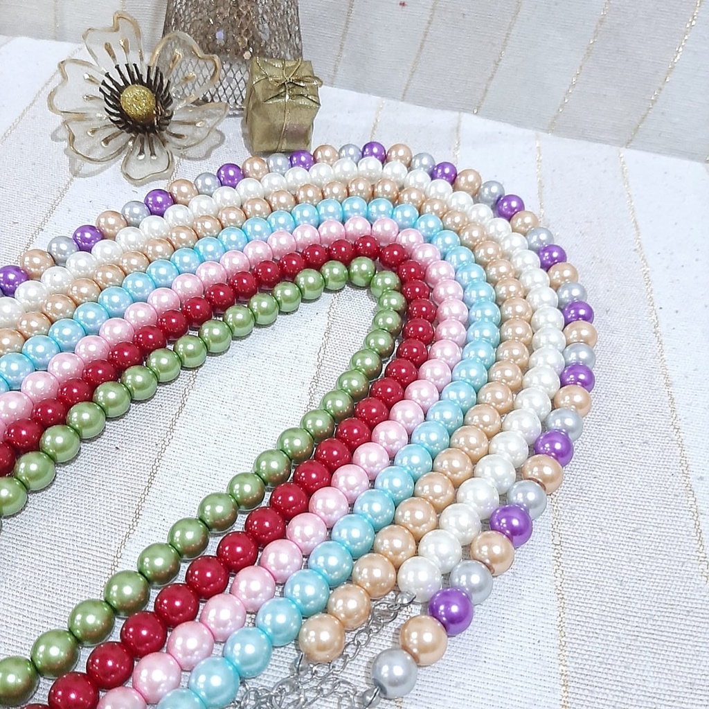 Kalung Mutiara Imitasi Korea Fashion Import Manik Rantai