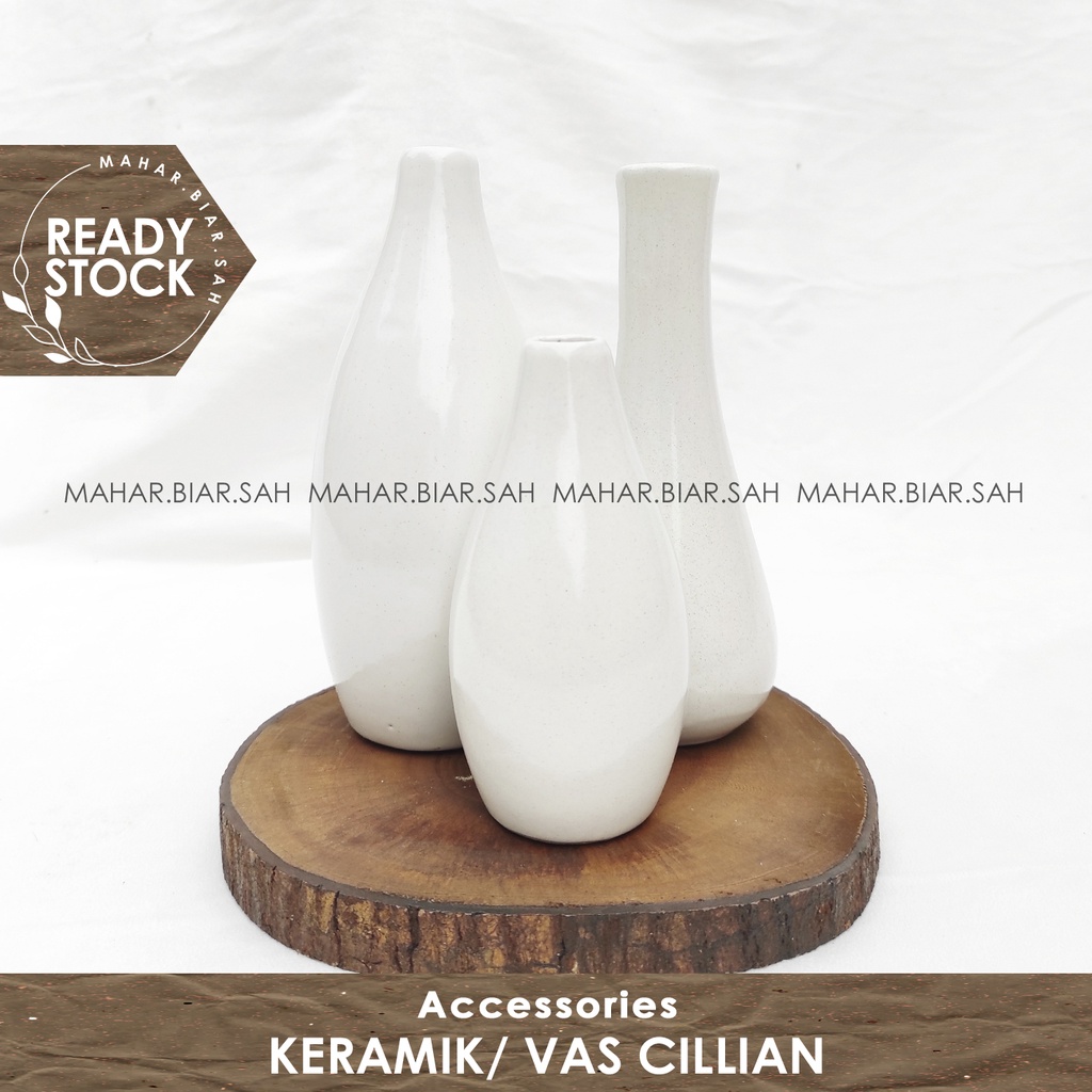 RS 1 SET Keramik/ Vas Cillian / Vas bunga / Vas Bunga keramik / Dekorasi / Hiasan