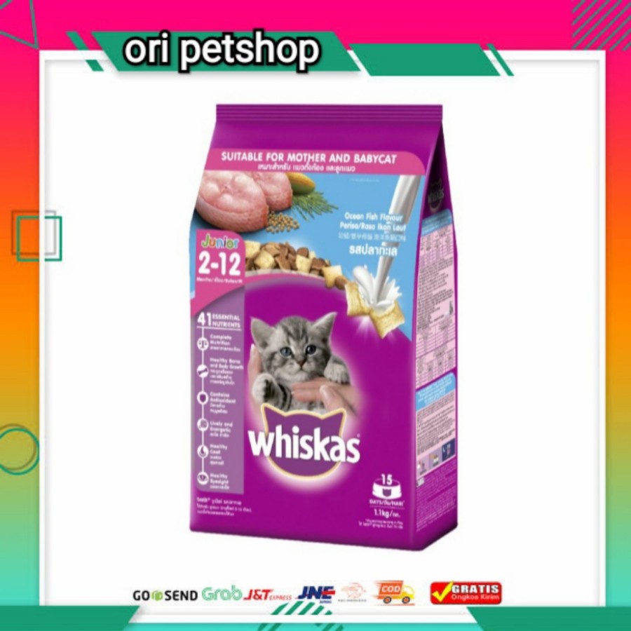 WHISKAS JUNIOR OCEAN FISH 6,5KG MAKANAN KUCING WHISKAS - GRAB