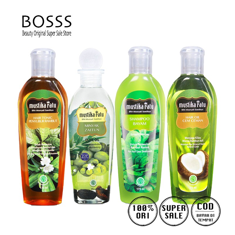 MUSTIKA RATU Hair Tonic | Minyak Zaitun | Olive Oil | Cemceman | Shampoo Bayam