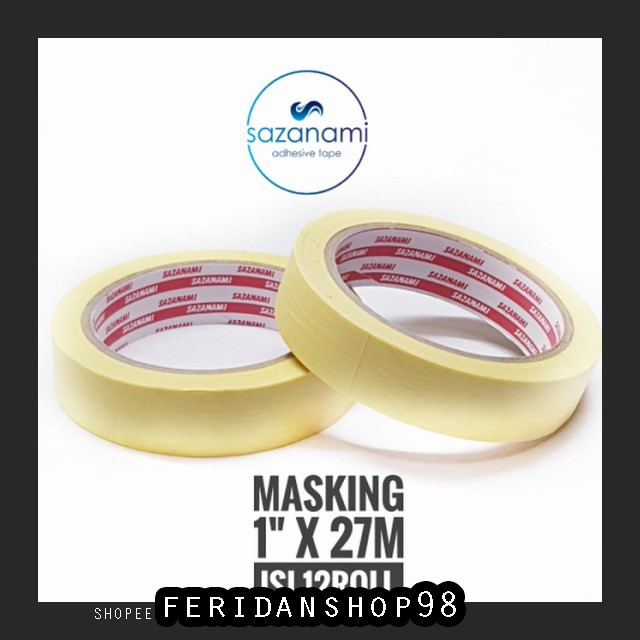 

BT555 LAKBAN KERTAS MASKING BEST TAPE 1" 24MM X 27M SAZANAMI TAPE ISOLASI KERTAS BY FERIDANSHOP98
