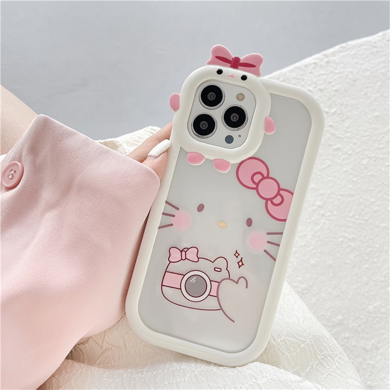 Soft Case Pelindung Lensa Bahan Silikon TPU Bening Tahan Banting Anti Gores Untuk Compatible for iPhone 14 13 12 11 Pro Max Xr Xs Max 8 7 6 6s Plus Kitten Lens Protector Phone Case Clear Silicone Anti-Scratch Soft Case Shockproof Soft TPU Protective Cover