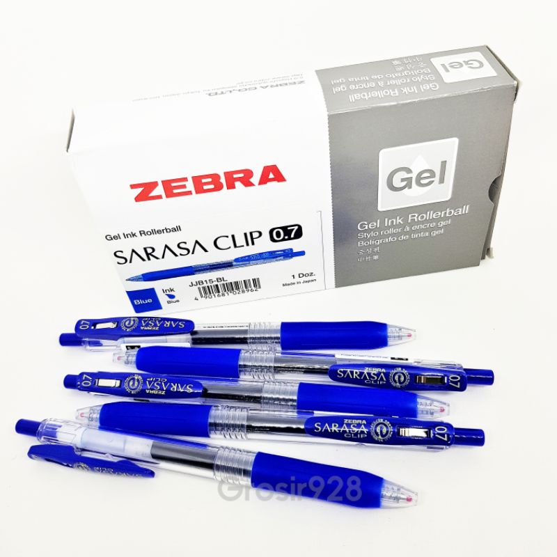 

Pulpen Zebra Sarasa Clip Gel Ink Rollerball Pen Blue / Biru 0.7mm